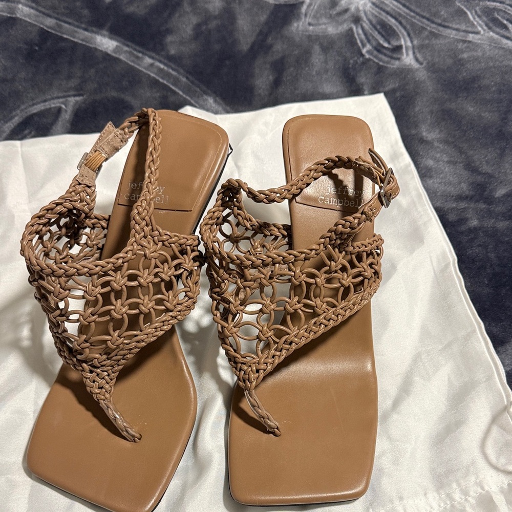 Jeffrey Campbell Brown Woven Sandals